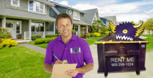purple dumpster